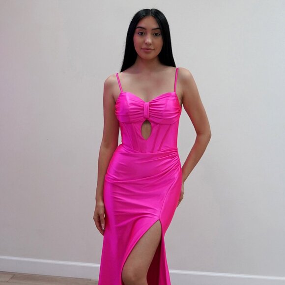 New Sheath Cocktail Evening Gown w/ Removable Back Bow & Sweetheart Neck JT2728H - Picture 1 of 8